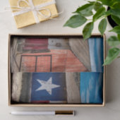 Rood, wit en blauw Barn - met sterren! Tissuepapier (Geschenk)