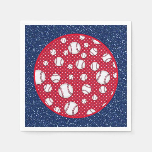 Rood Wit en Blauw Baseball Papier Bord Servet (Voorkant)