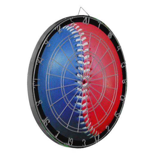 Rood wit en blauw basisbalkbord dartbord (Voorkant Links)