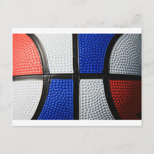 Rood wit en blauw Basketball Briefkaart