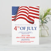 Rood Wit en Blauw BBQ Vuurwerk 4th van Juli Feest Kaart (Staand voorkant)