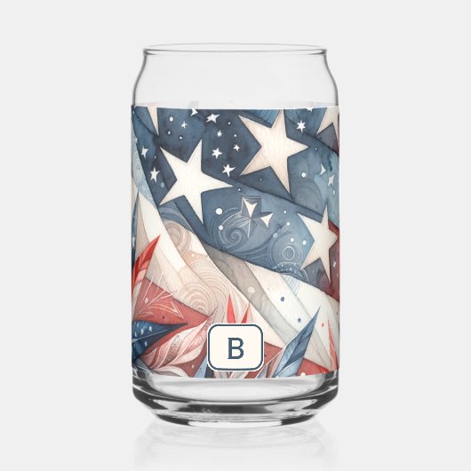 Rood wit en blauw blikvorm glas (Voorkant)