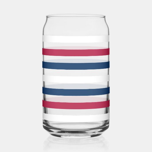 Rood, wit en blauw blikvorm glas (Voorkant)