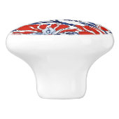 Rood, Wit en Blauw Bloemen Aangepaste Keramische K Keramische Knop (Zijkant)