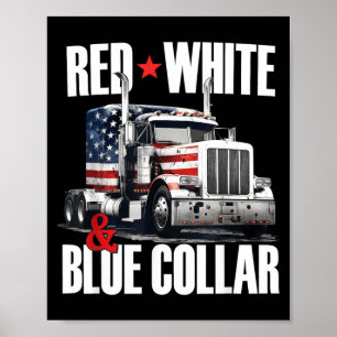Rood Wit En Blauw Boord Patriottische Trucker VS Poster
