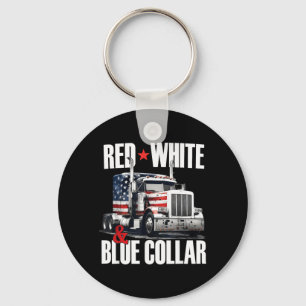 Rood Wit En Blauw Boorden Patriottische Trucker Us Sleutelhanger