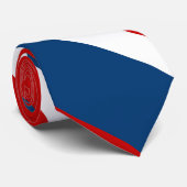 Rood wit en blauw Broad University Stripe Stropdas (Opgerold)