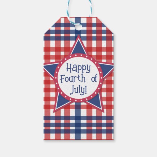 Rood, wit en blauw cadeaulabel (Voorkant)