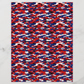 Rood wit en blauw camo origami papier (Voorkant)