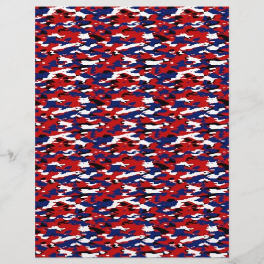 Rood wit en blauw camo origami papier (Voorkant)