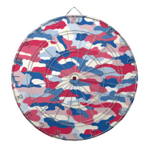 Rood wit en blauw Camouflage Dartbord