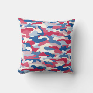 Rood wit en blauw Camouflage Kussen