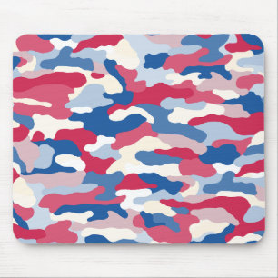 Rood wit en blauw Camouflage Muismat