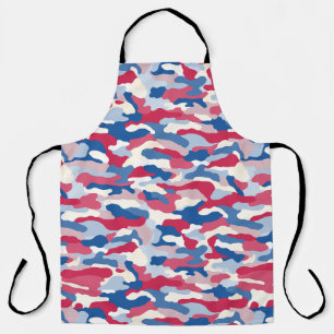 Rood wit en blauw Camouflage Schort