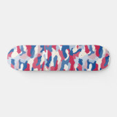 Rood wit en blauw Camouflage Skateboard (Horizontaal)