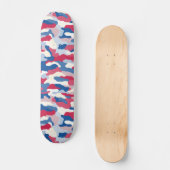 Rood wit en blauw Camouflage Skateboard (Voorkant)