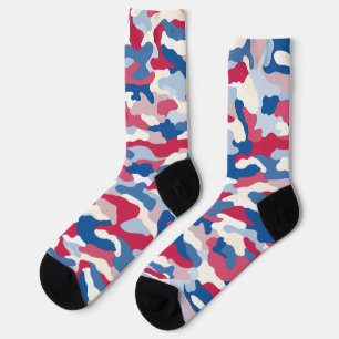 Rood wit en blauw Camouflage Sokken