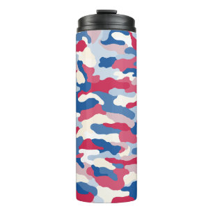 Rood wit en blauw Camouflage Thermosbeker
