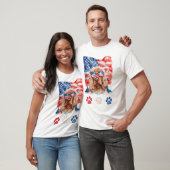 Rood Wit en Blauw Cocker Spaniel Hond 4 juli T-shirt (Unisex)