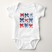 Rood Wit en Blauw Coquette Bows Romper (Voorkant)