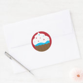 Rood Wit en Blauw Cupcake Ronde Sticker (Envelop)