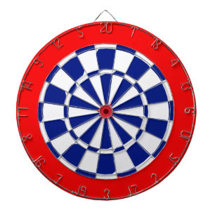 Rood wit en blauw dartbord