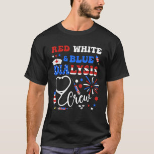 Rood wit en blauw dialyse bemanning patriottische  t-shirt