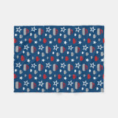 Rood, wit en blauw draaiende raketten fleece deken (Voorkant (Horizontaal))