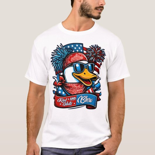 Rood wit en blauw eendje t-shirt
