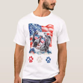Rood Wit en Blauw Engels Setter Dog 4 juli T-shirt (Voorkant)