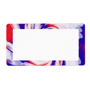 rood wit en blauw etiket