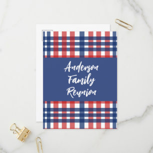 Rood, Wit en Blauw Familie Reünie Uitnodiging Briefkaart