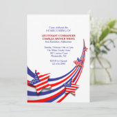 Rood, wit en blauw feest kaart (Staand voorkant)