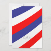 Rood, wit en blauw feest kaart (Achterkant)