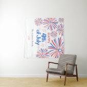 Rood, Wit en Blauw Feestelijk Vuurwerk 4 juli Wandkleed (In Situ (horizontaal))