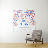 Rood, Wit en Blauw Feestelijk Vuurwerk 4 juli Wandkleed (In situ)