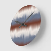 Rood, wit en blauw gemengd modern design ronde klok (Hoek)