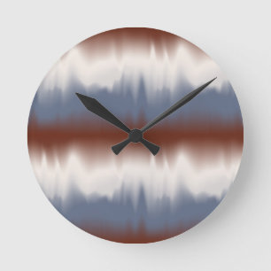 Rood, wit en blauw gemengd modern design ronde klok