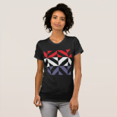 Rood wit en blauw Geometric ZigZag T-shirt (Voorkant volledig)