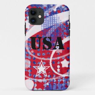 Rood, wit en blauw, gepersonaliseerd iPhone 11 hoesje