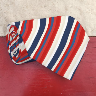 Rood, Wit en Blauw Gestreepte Patriottische Das