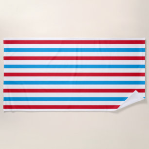 Rood, wit en blauw gestreepte strandlaken