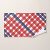 Rood, Wit en Blauw Gingham Plaid Americana Bad Handdoek (Handdoek)