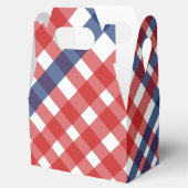 Rood Wit en Blauw Gingham Plaid Bedankdoosjes (Geopend)