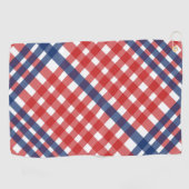Rood Wit en Blauw Gingham Plaid Golfhanddoek (Horizontaal)