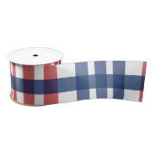 Rood Wit en Blauw Gingham Plaid Lint (Spoel)