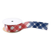 Rood Wit en Blauw Gingham Plaid Lint (Spoel)