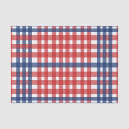 Rood Wit en Blauw Gingham Plaid Tissuepapier