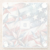 Rood wit en blauw glazen onderzetter (Achterkant)