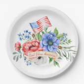 Rood wit en blauw | God Bless America Papieren Bordje (Voorkant)